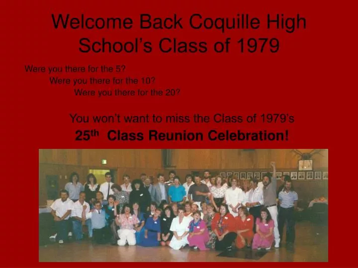 welcome back coquille high school s class of 1979