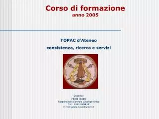 corso di formazione anno 2005
