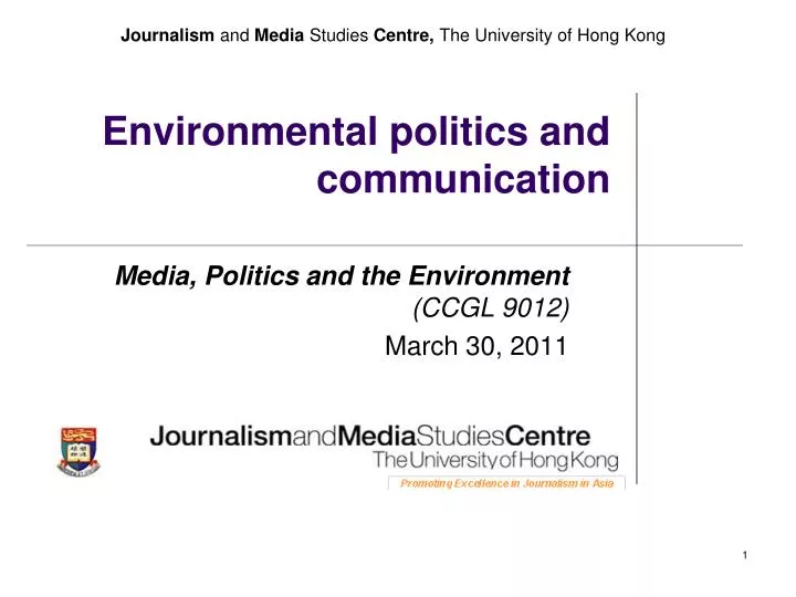 environmental politics and communication