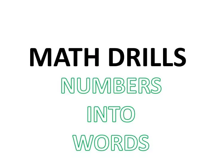 math drills