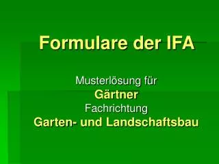 formulare der ifa