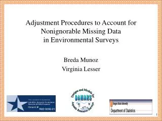 Adjustment Procedures to Account for Nonignorable Missing Data in Environmental Surveys