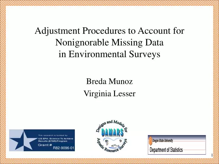 adjustment procedures to account for nonignorable missing data in environmental surveys