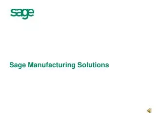 Sage Manufacturing Solutions