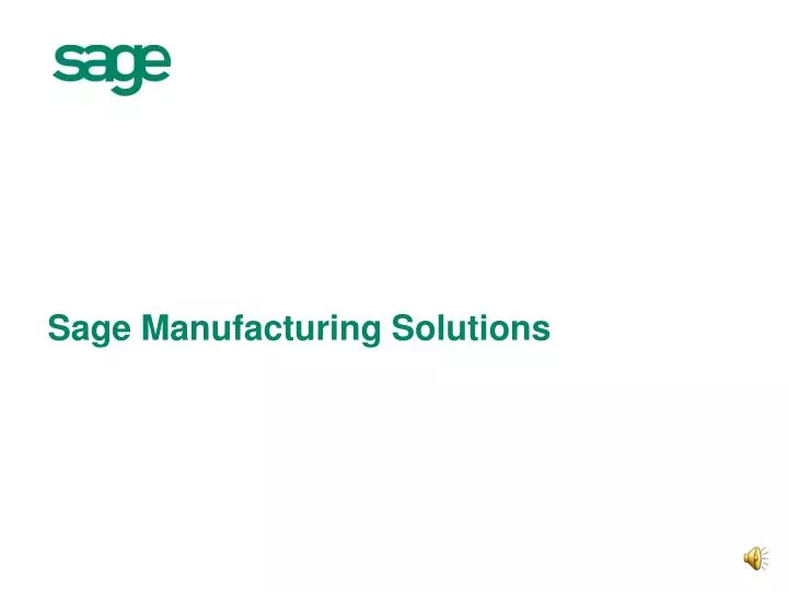 sage manufacturing solutions