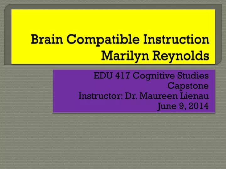 brain compatible instruction marilyn reynolds