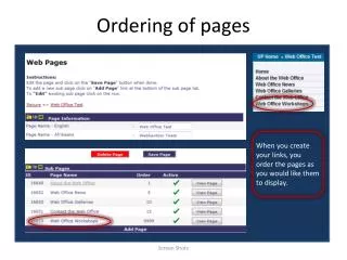 Ordering of pages