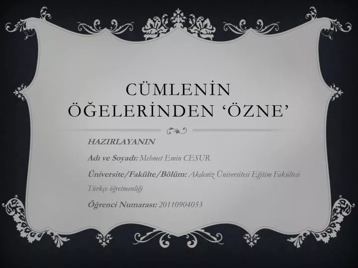 c mlen n eler nden zne