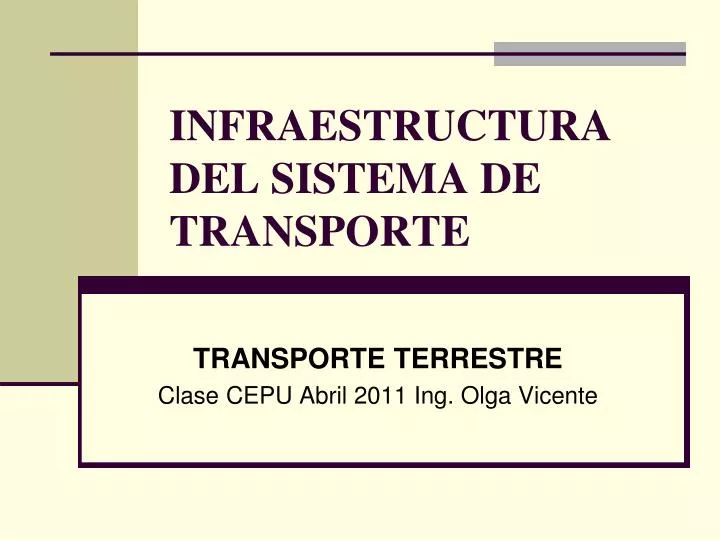 infraestructura del sistema de transporte