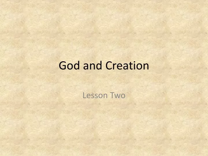 god and creation