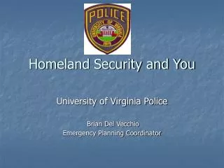 Homeland Security and You