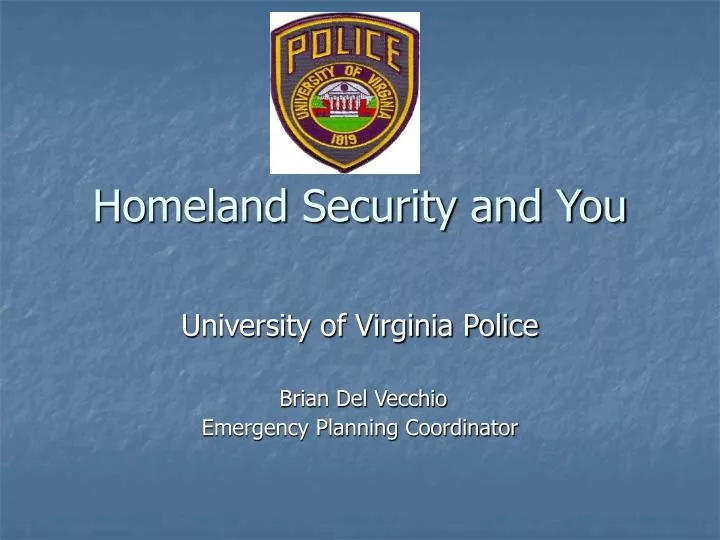 homeland security and you