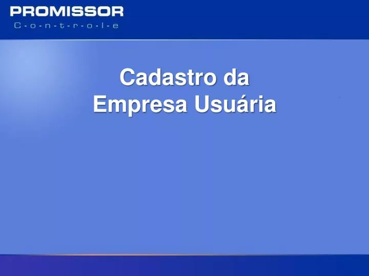 cadastro da empresa usu ria