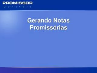 gerando notas promiss rias