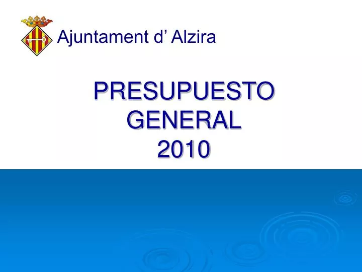 presupuesto general 2010