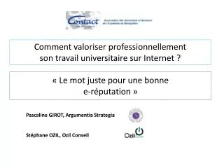 le mot juste pour une bonne e r putation