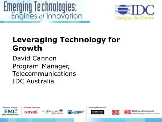 Leveraging Technology for Growth David Cannon