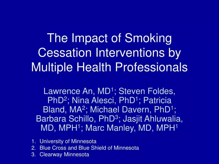 the impact of smoking cessation interventions by multiple health professionals