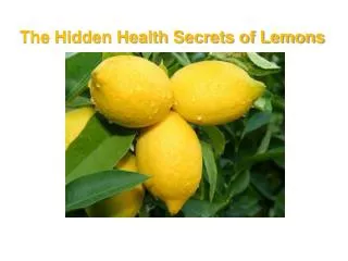 The Hidden Health Secrets of Lemons