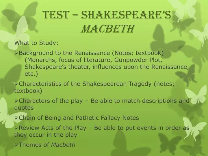 test shakespeare s macbeth