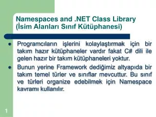 namespaces and net class library sim alanlar s n f k t phanesi