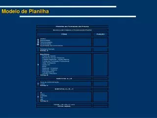 modelo de planilha