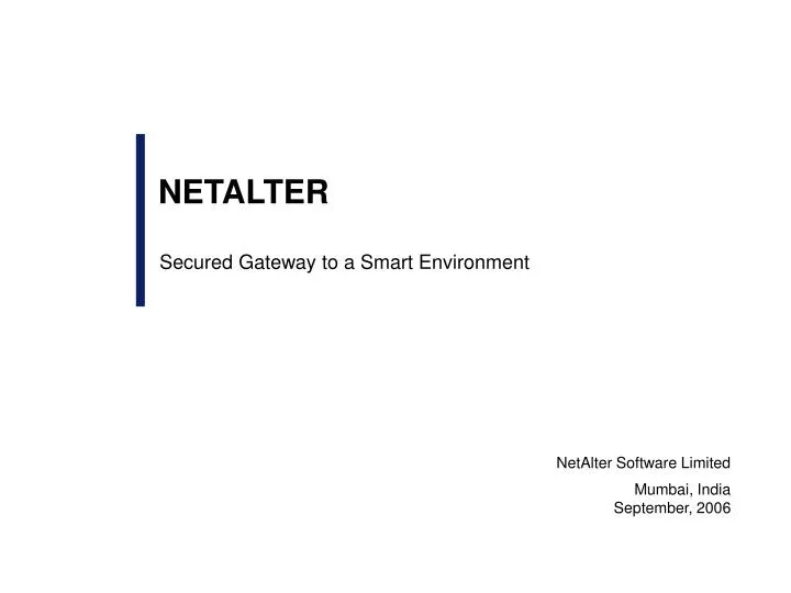secured gateway to a smart environment