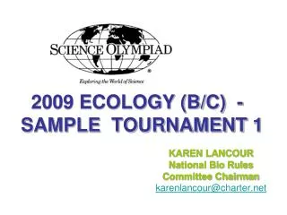 2009 ECOLOGY (B/C) - SAMPLE TOURNAMENT 1