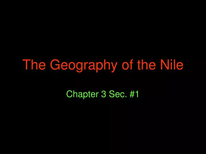 the geography of the nile