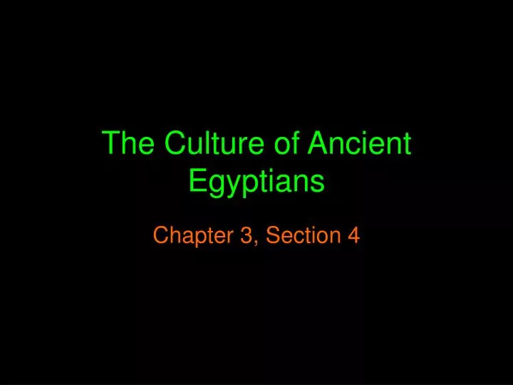 the culture of ancient egyptians