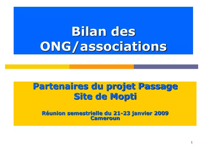 bilan des ong associations