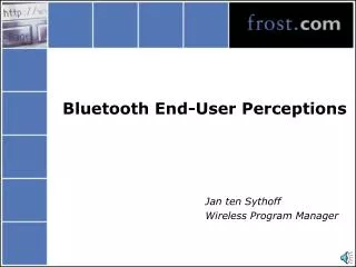 Bluetooth End-User Perceptions