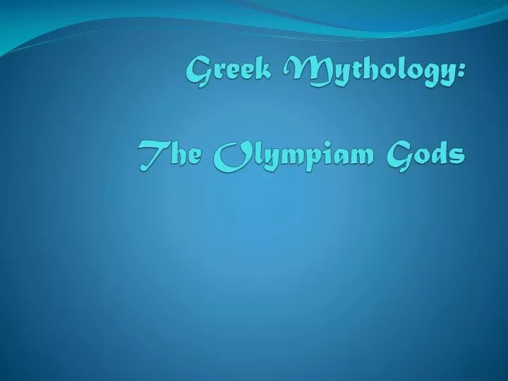 greek mythology the olympiam gods
