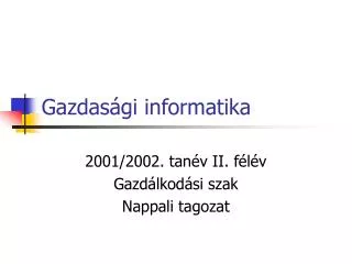 gazdas gi informatika