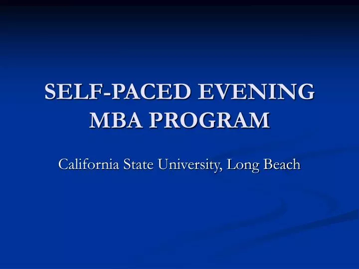 self paced evening mba program