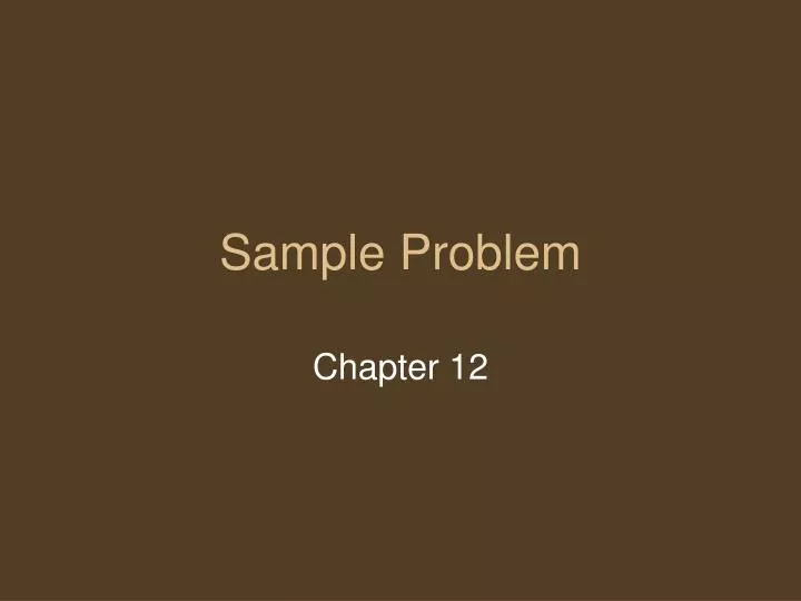 sample problem