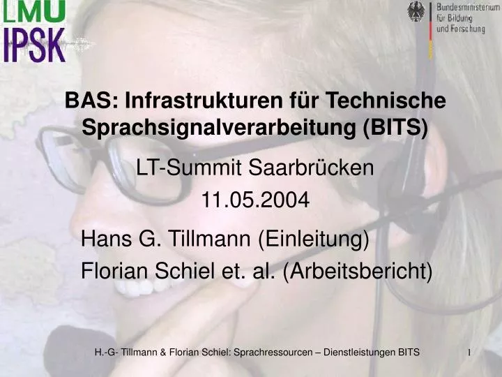 bas infrastrukturen f r technische sprachsignalverarbeitung bits