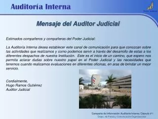 mensaje del auditor judicial