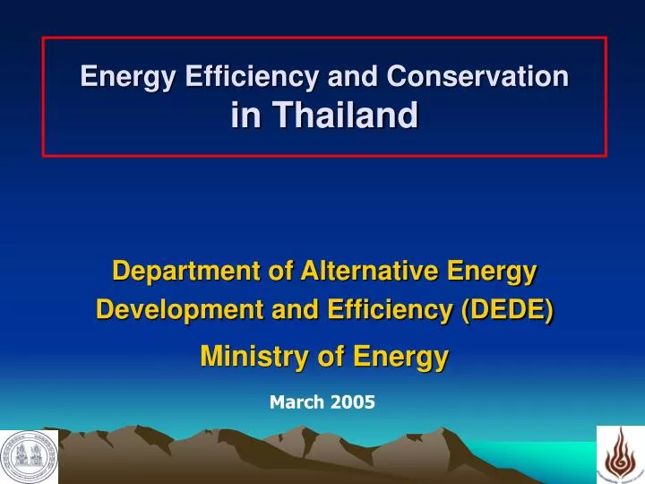energy efficiency and conservation in thailand