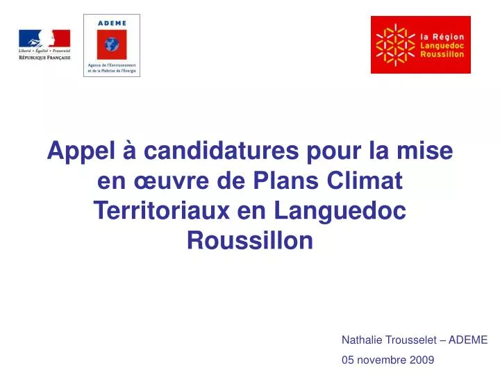 appel candidatures pour la mise en uvre de plans climat territoriaux en languedoc roussillon
