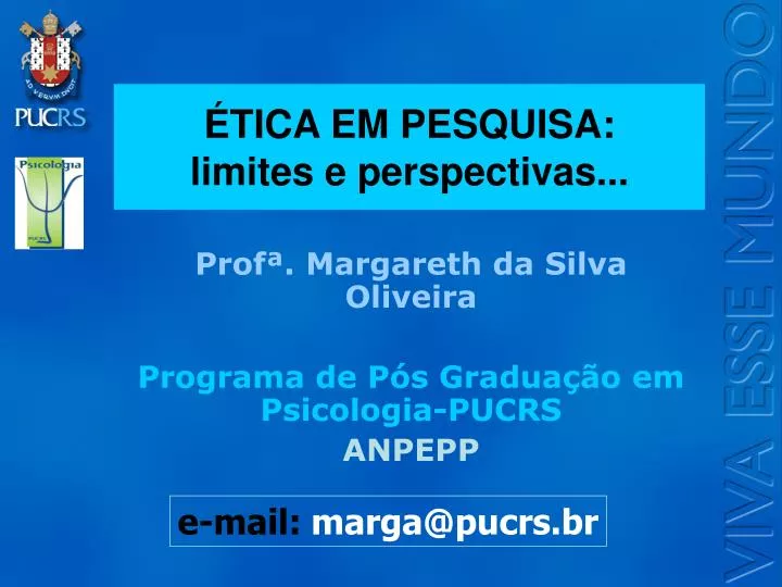 tica em pesquisa limites e perspectivas