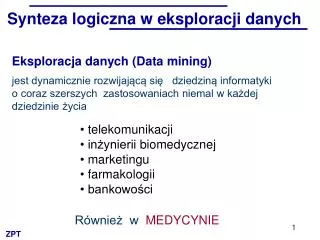synteza logiczna w eksploracji danych