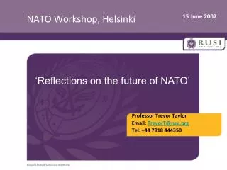 NATO Workshop, Helsinki