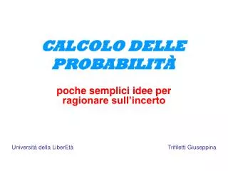 calcolo delle probabilit