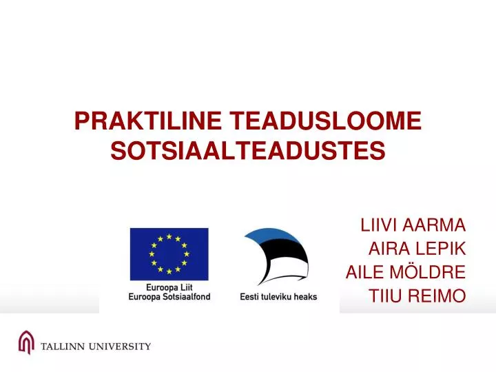 praktiline teadusloome sotsiaalteadustes