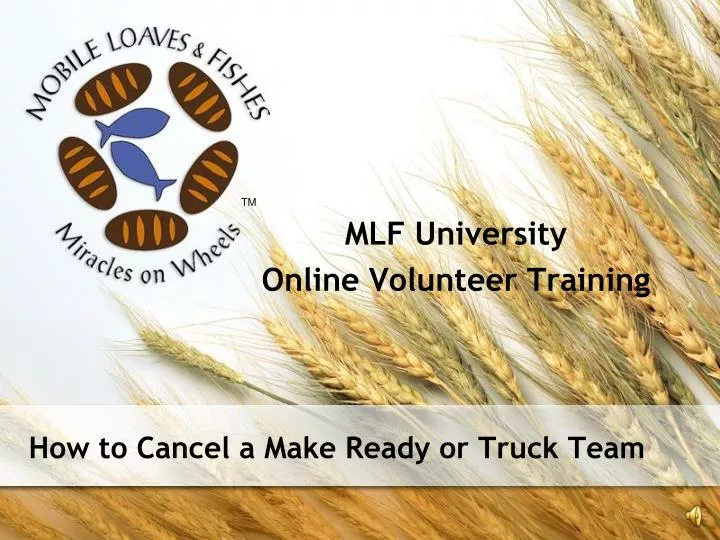 mlf university online volunteer training