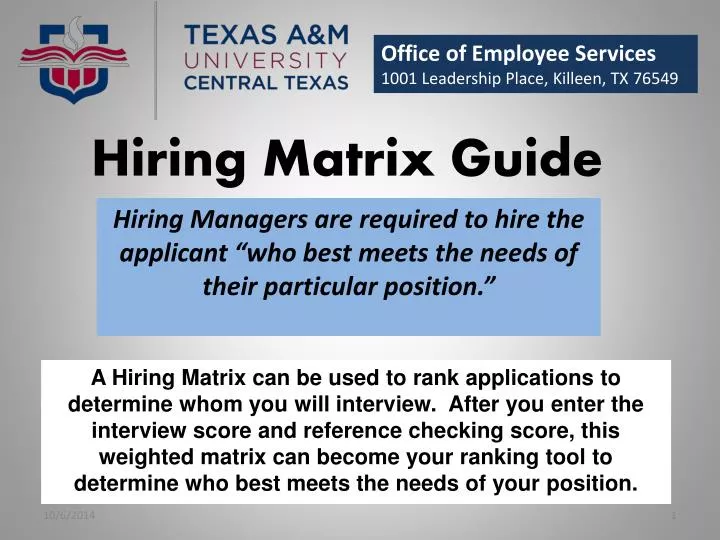 hiring matrix guide