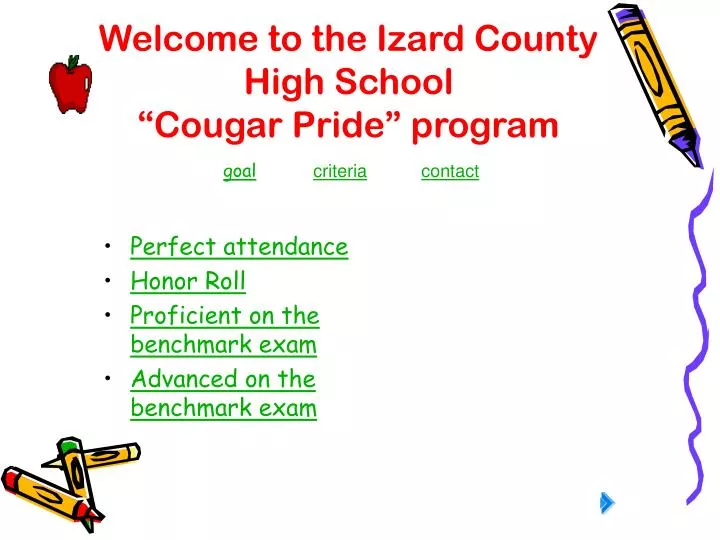 welcome to the izard county high school cougar pride program