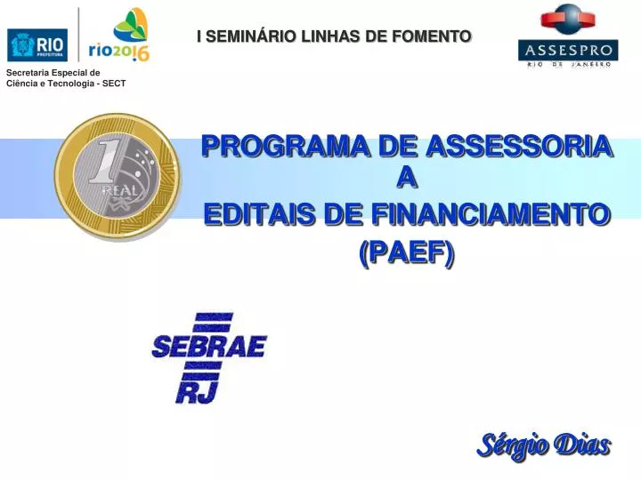 programa de assessoria a editais de financiamento paef