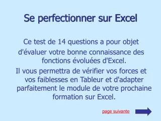 se perfectionner sur excel